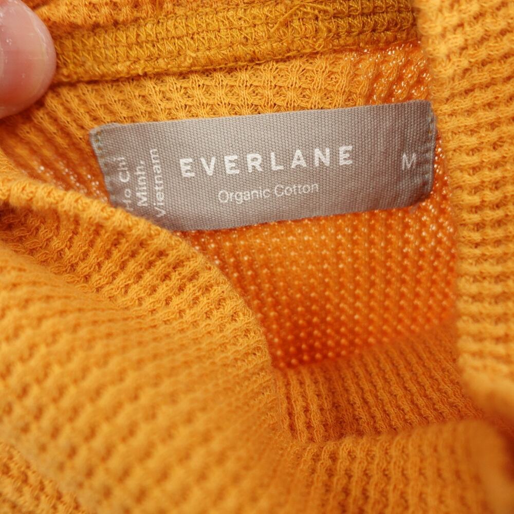 Everlane Turtleneck Shirt SZ M Waffle Knit Thermal Organic Cotton Sustainable - Picture 5 of 7